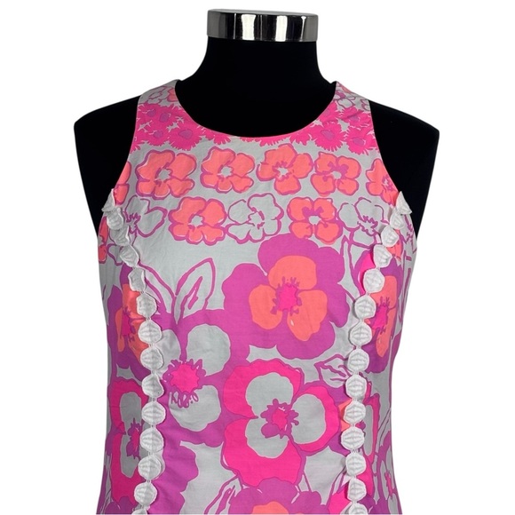 LILLY PULITZER PEARL 48472 PANSY DANCE COTTON SHEATH MINI ORANGE PINK DRESS - Picture 7 of 15